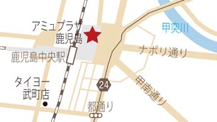 ラーメン専門こむらさき　アミュプラザ鹿児島店地図