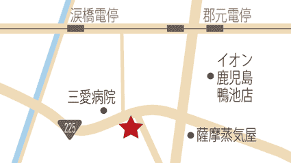 こだわりらーめん　十八番　郡元店地図